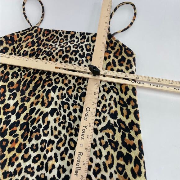 Zara Dress Womens Small Yellow Black Leopard Square Neck Mini Stretch Knit - Picture 8 of 8